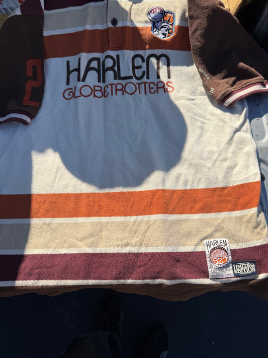 Harlem Globetrotters authentic official logo shirt tags and logos real vintage fashion shirt…