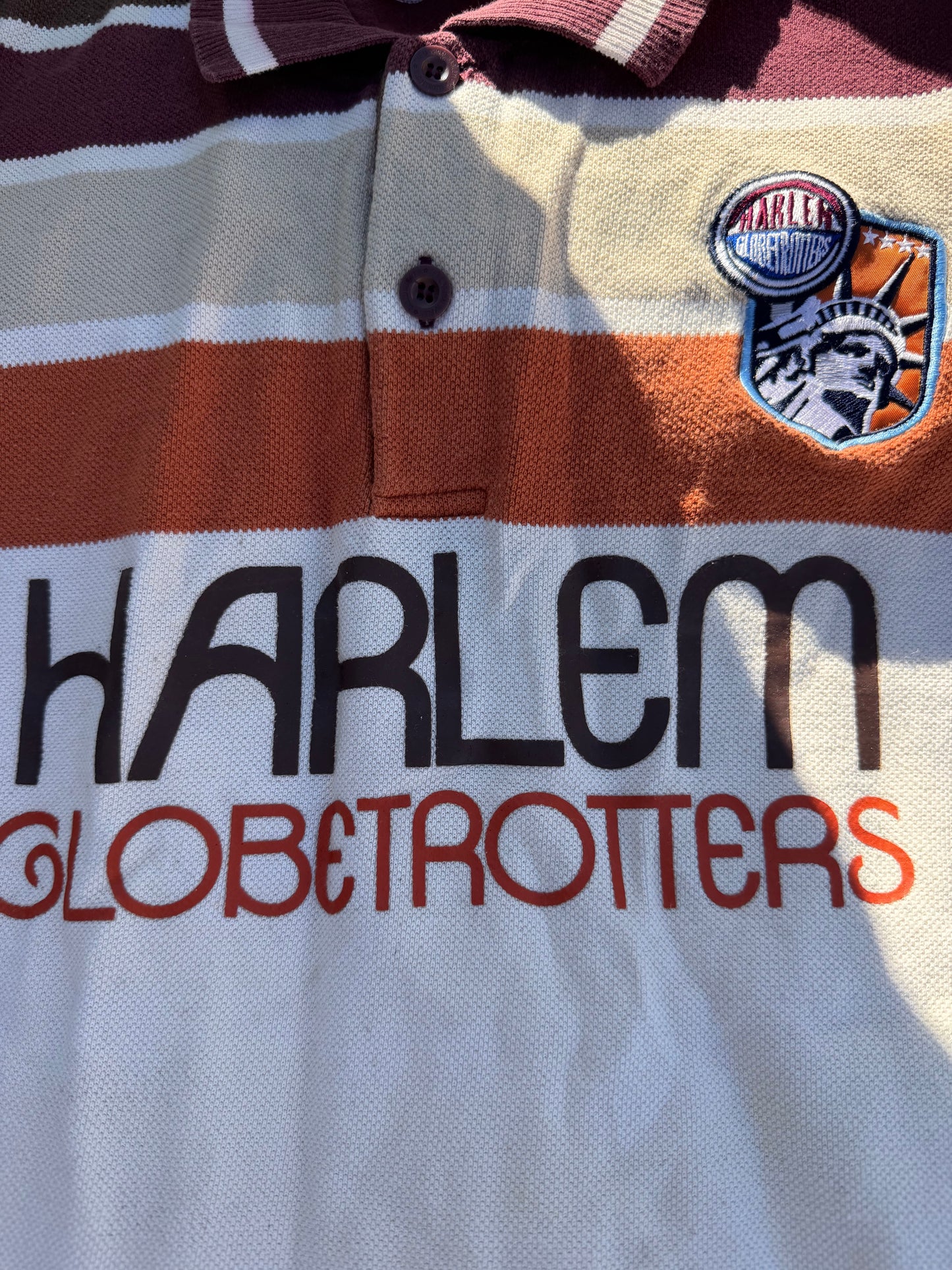 Harlem Globetrotters authentic official logo shirt tags and logos real vintage fashion shirt…