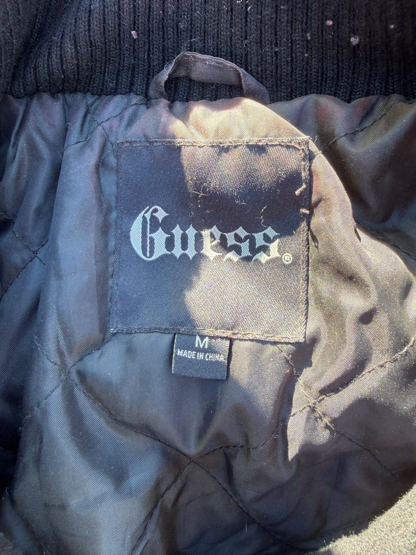 Guess jeans Coat  cotton mix fabric size Medium zipper and button down new…