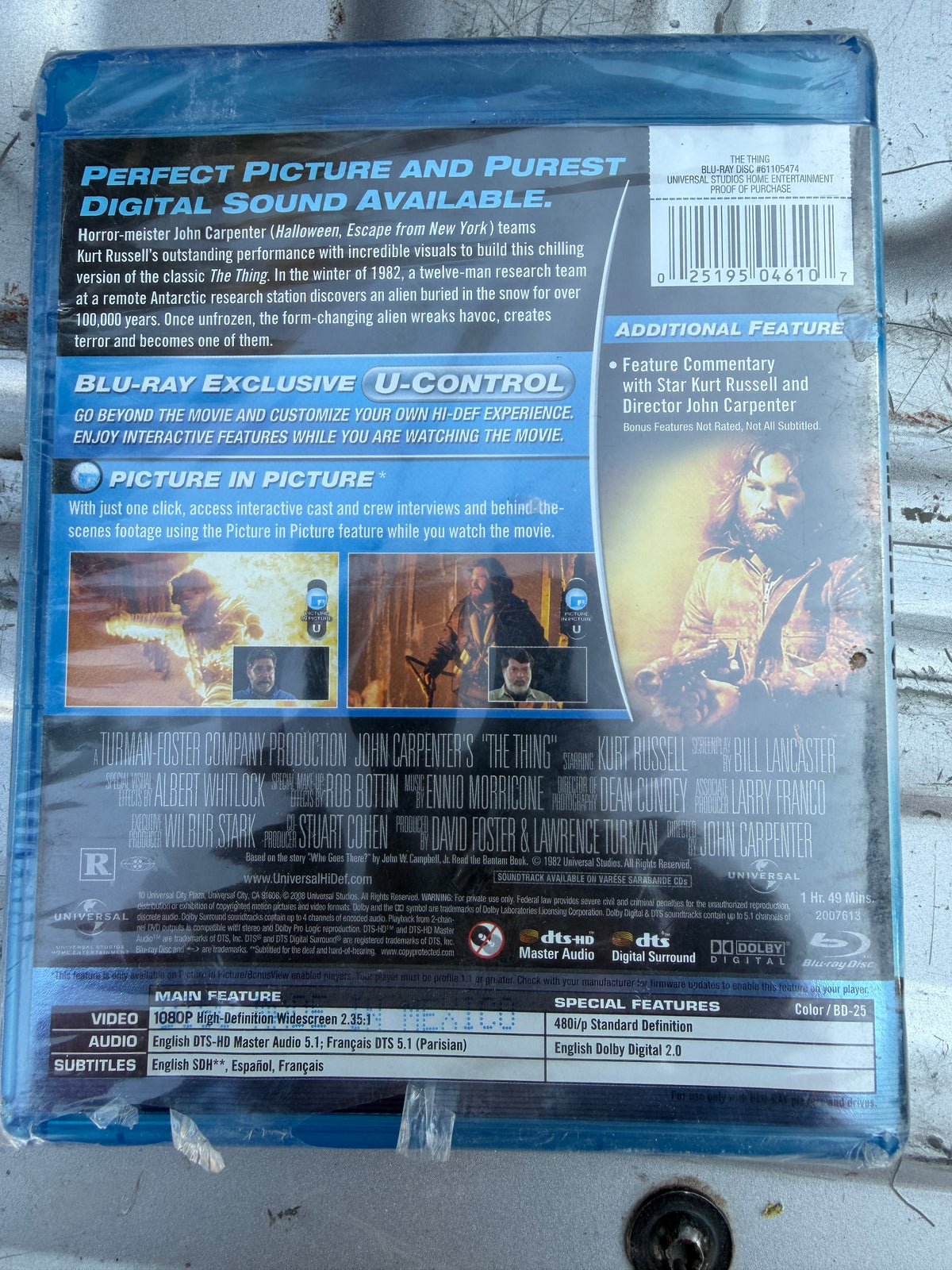 The Thing blue ray new sealed with Kirt Russel. Rated R …