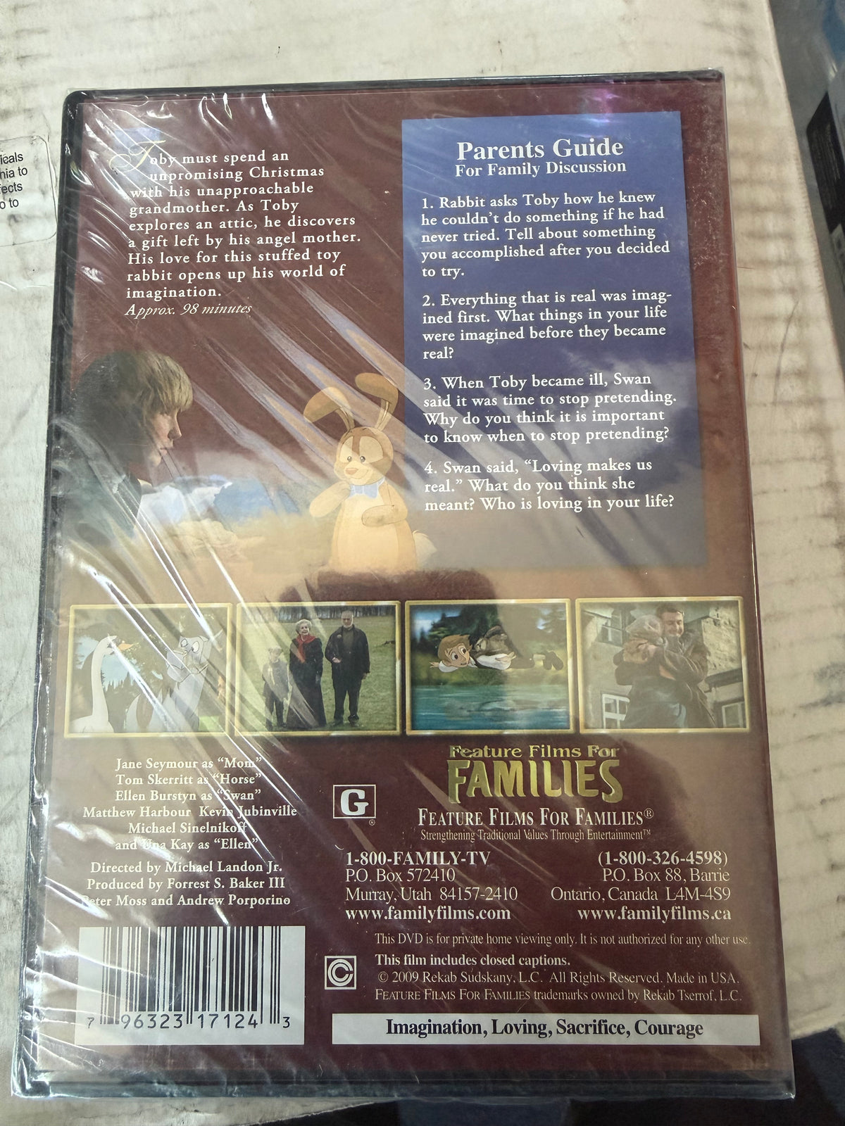 Velveteen Rabbit DVD movie live actors and cartoon new dvd…