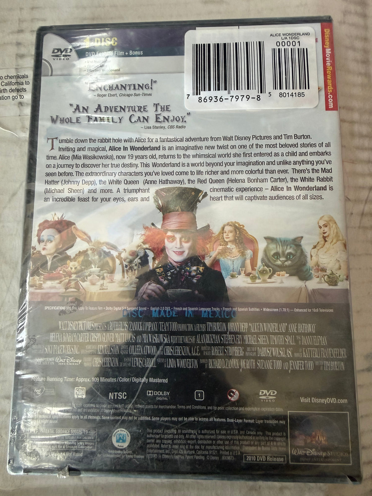 Disney Alice in Wonderland with Johnny Depp new DVD …