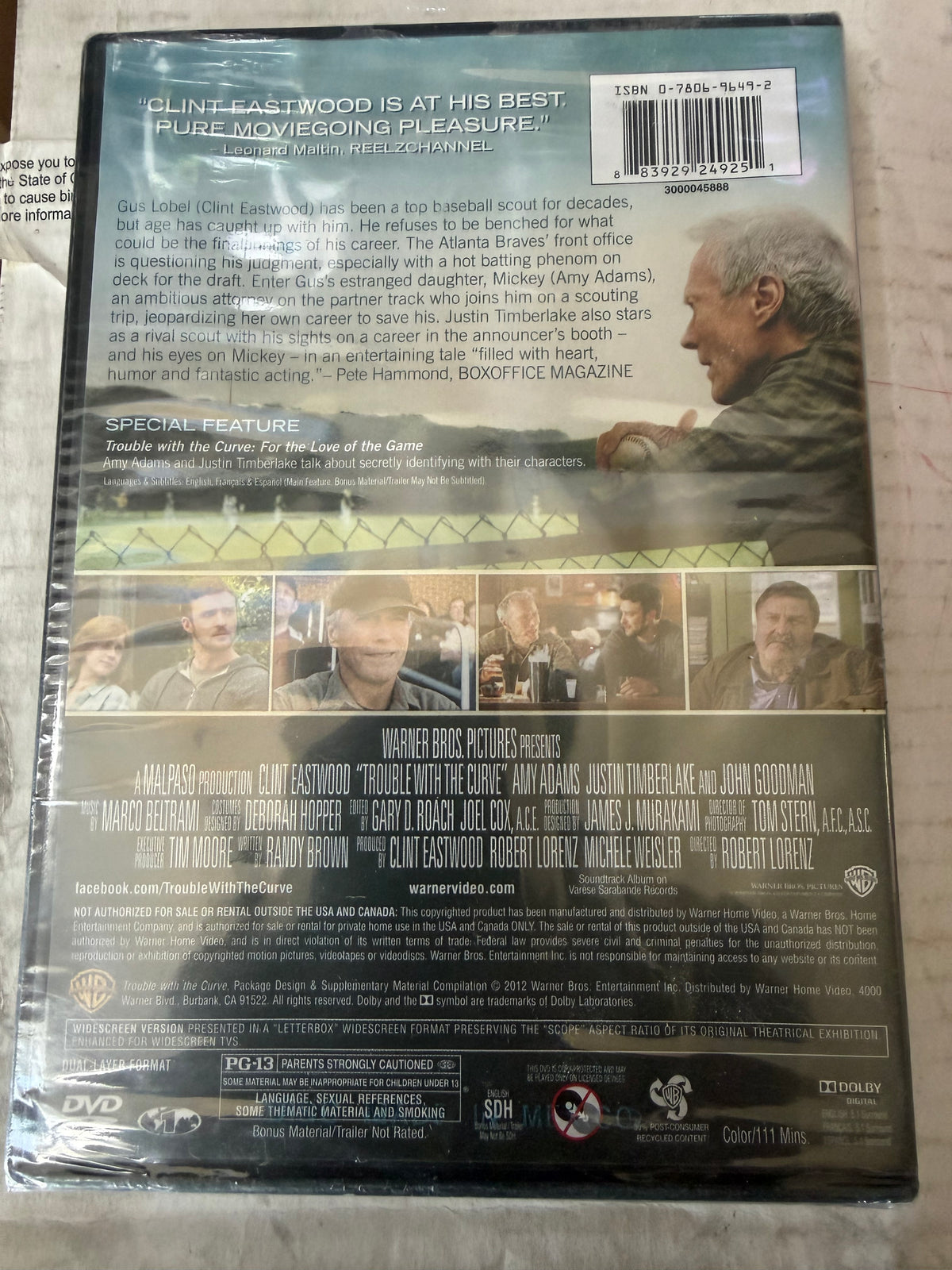 Trouble with the curve DVD with Clint Eastwood rated pg-13 new …