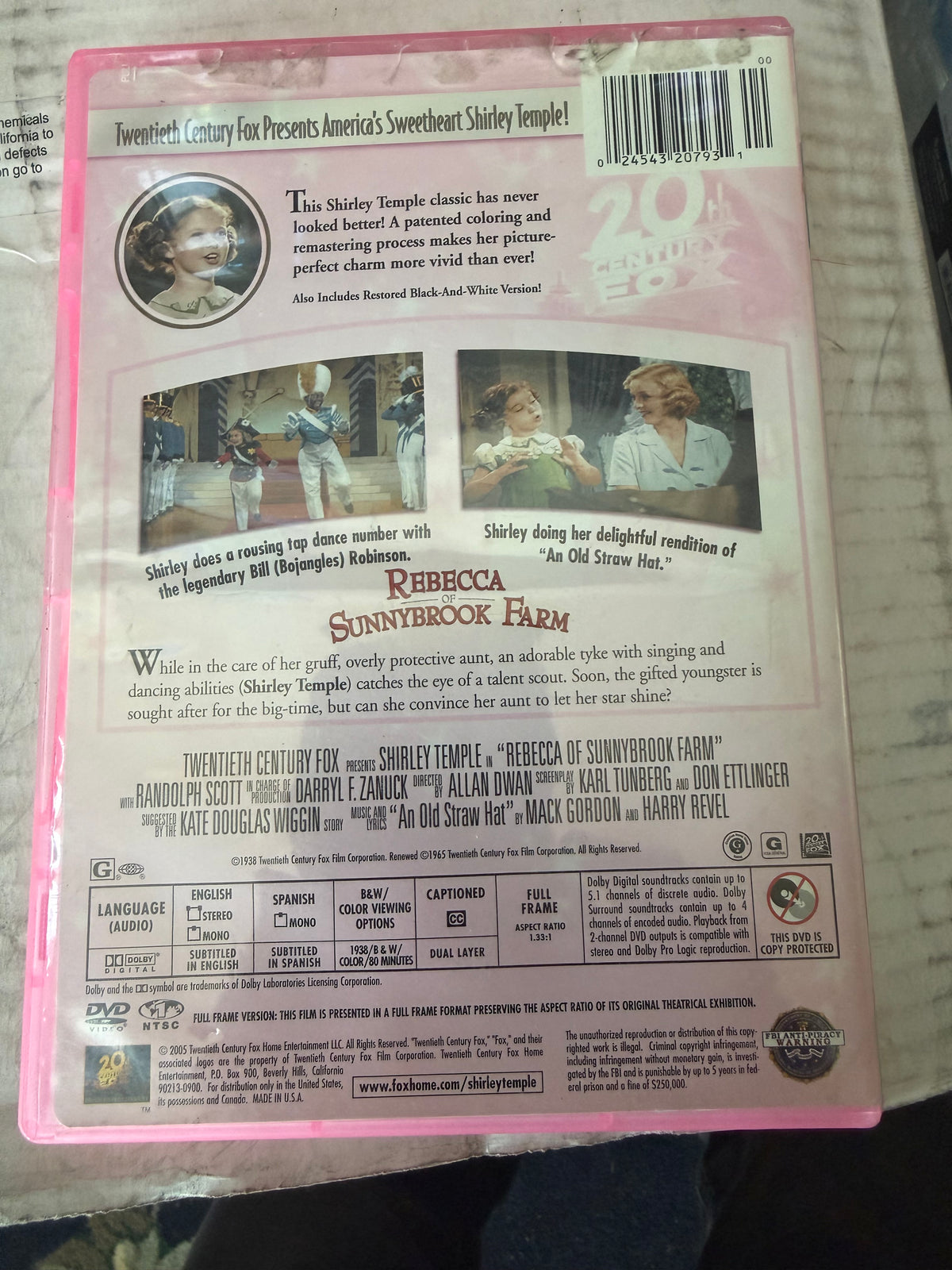 Shirley Temple in Rebecca Sunnybrook Farm rated G used…