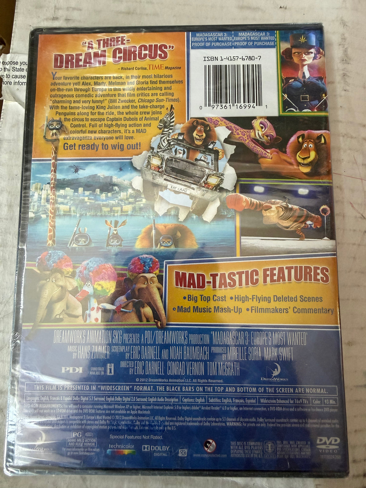 Madagascar 3 Europes Most Wanted DVD animated film new…