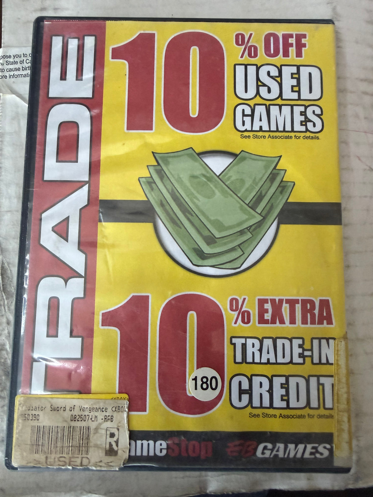 X-Box game Gladiator sword of Vengeance used …