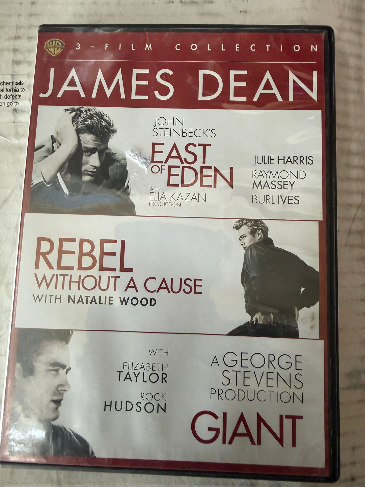 Names Dean 3 film Collection Rated pg Rebel Without a Cuase…