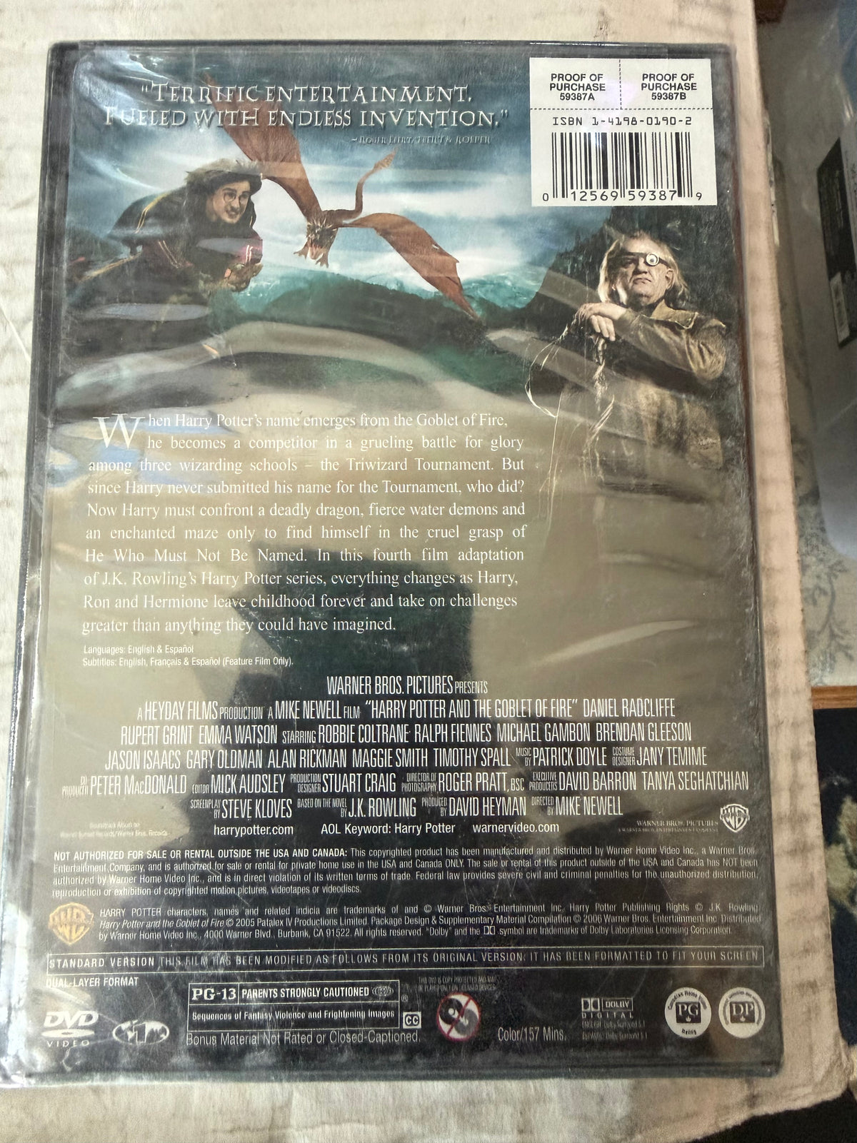 Harry Potter the Goblet of Fire new DVD movie …