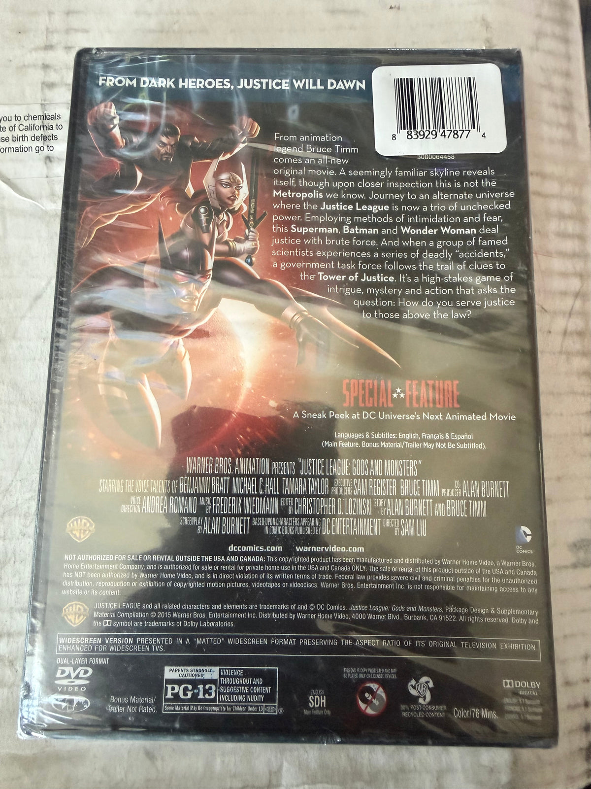 Justice league animated cartoon series DVD new gods and monsters…