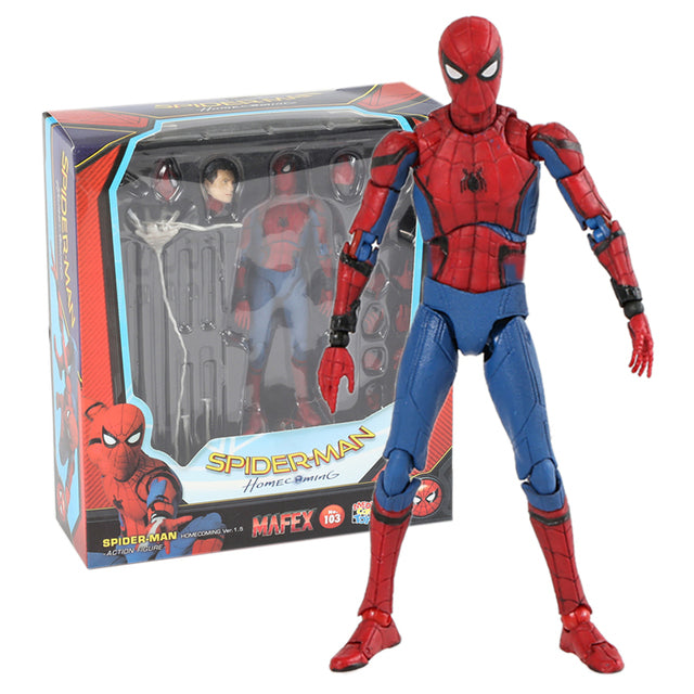 Marvel Avengers Action Figures 6": Spiderman, Thor, Ironman, Deadpool, Venom, Iron Spider by Mafex Poseable Articulating, NEW