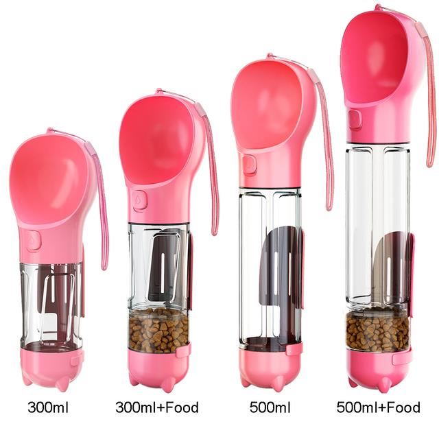 Portable 3 in 1 Pet Water Bottle, Pet Feeder, Dog Cat Drinking Bowls, Food Water Dispenser NEW
