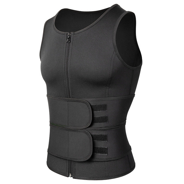 Mens Shaper Body Contouring Vest Tank Top Neoprene Belly Taming Torso Control NEW