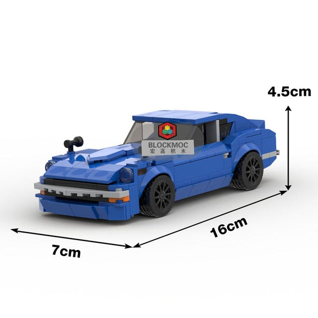 JDM Nissan Fast & Furious Blocks Build Car, Skyline GTR R34, S14, 350Z, R32, 240Z, Initial D Racing Sports Cars NEW