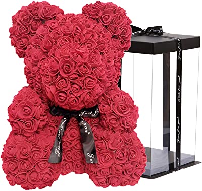 Valentines Day Rose Bear Light up Decoration Pink White Red Purple Blue Black