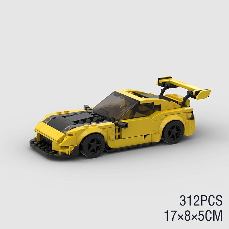 Mazda FD Rx7 Lego Compatible Building Bricks Blocks, MOC Yellow Toy Car, AMB, NEW!