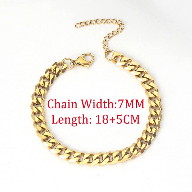 Men Bracelet Cuban Link Stainless Steel NEW
