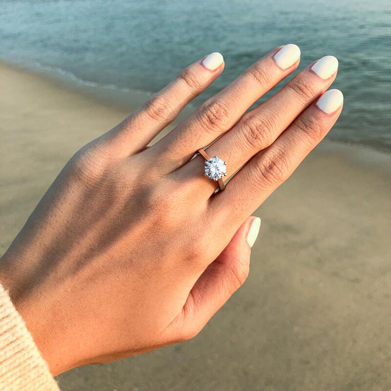 Luxury Moissanite Engagement Ring Radiates Unparalleled Sparkle NEW
