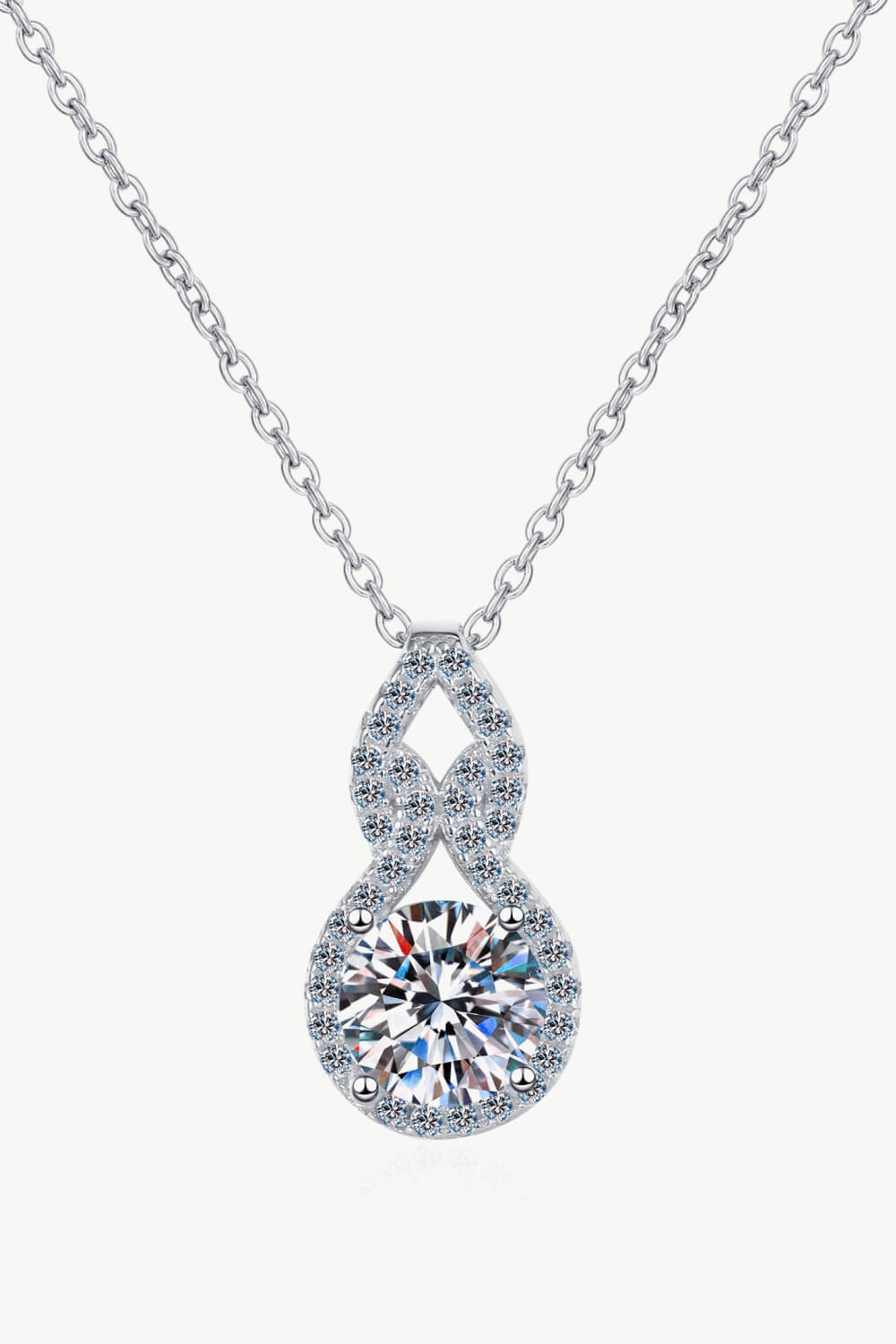 Valentines Day 1 Carat Moissanite Pendant Silver Necklace