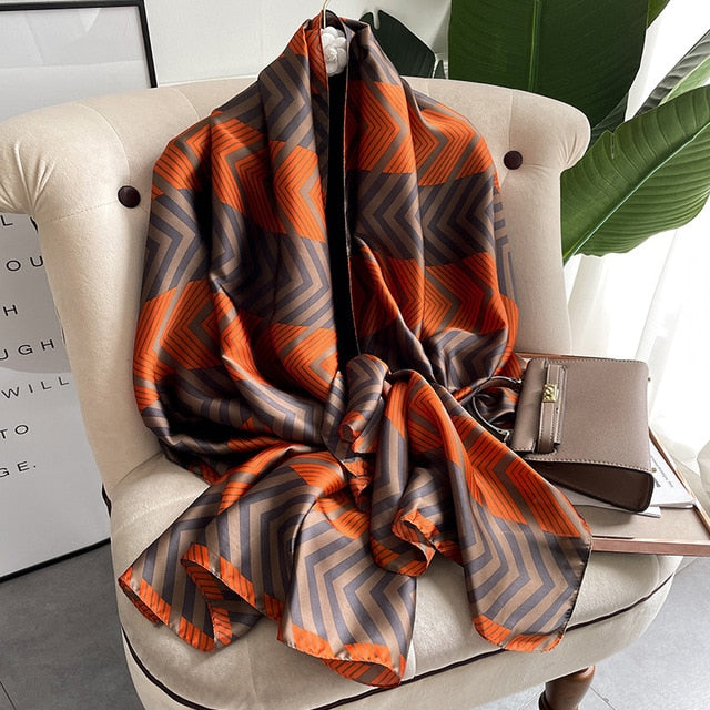 Luxury Polyester Soft Scarf Womens Shawl Silky NEW