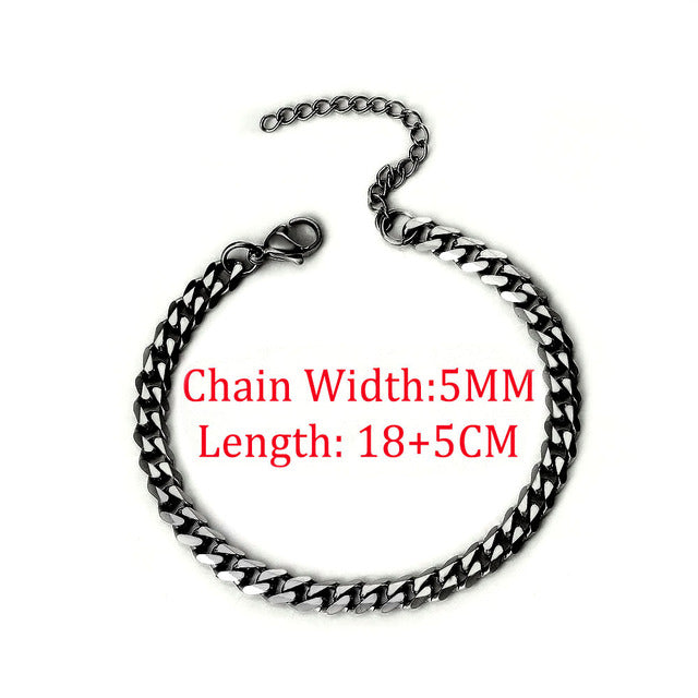 Men Bracelet Cuban Link Stainless Steel NEW