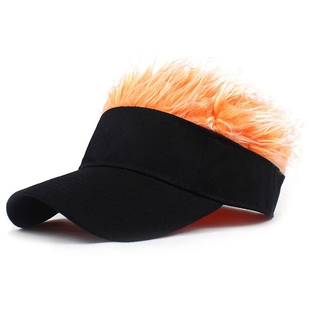 Novelty Baseball Cap Fake Hair Visor Hat Costume Accessory Cosplay NEW