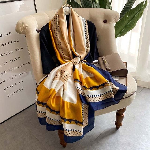 Luxury Polyester Soft Scarf Womens Shawl Silky NEW