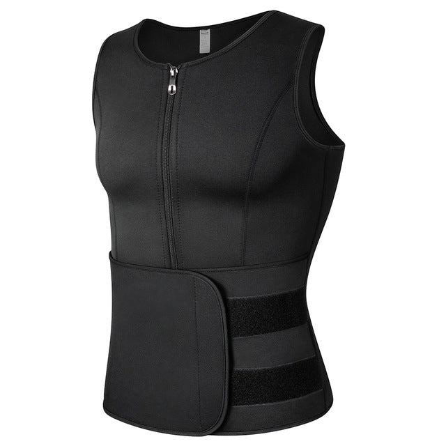 Mens Shaper Body Contouring Vest Tank Top Neoprene Belly Taming Torso Control NEW