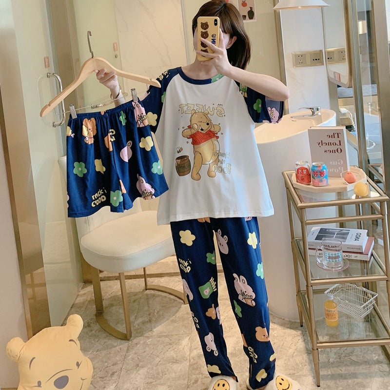 Mickey Mouse Winnie the Pooh Pajamas 3 In 1 Sleepwear Nighties Soft Silky Comfort NEW