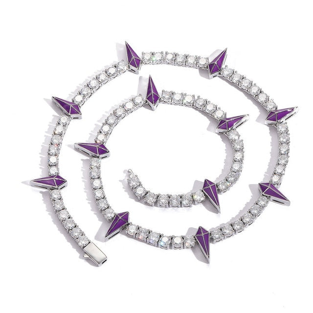 Valentines Day Black Panther Crystal Cuban Chain Necklace