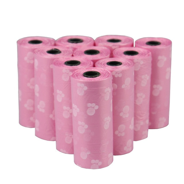 5 Rolls of Disposable Pet Dog Poop Bags (75 Bags total) + Dispenser NEW