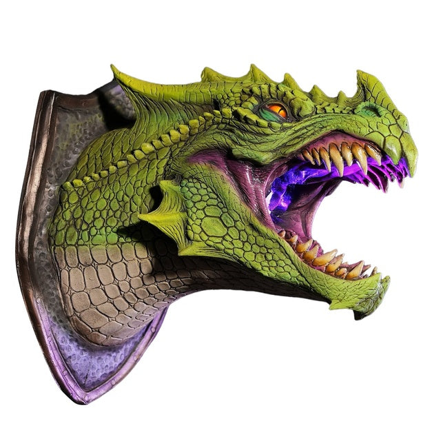 Fire Breathing Dragon 3D Wall Sculpture LED Lighted + Fog Machine NEW