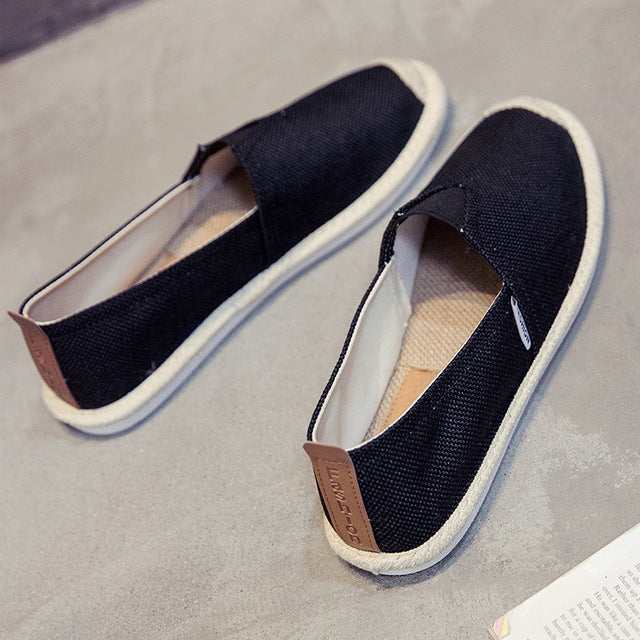 Whoholl Breathable Linen Casual Men's Shoes Old Beijing Fisherman Cloth Canvas Leisure Flat NEW