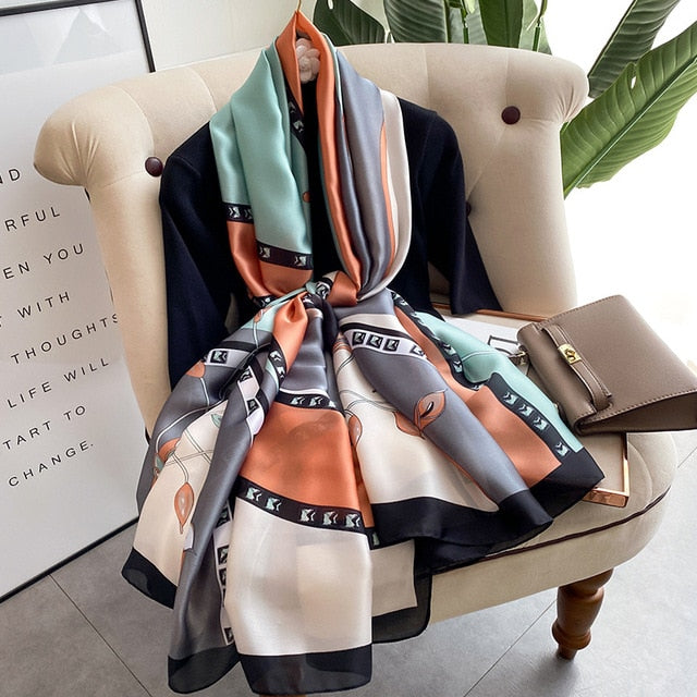 Luxury Polyester Soft Scarf Womens Shawl Silky NEW