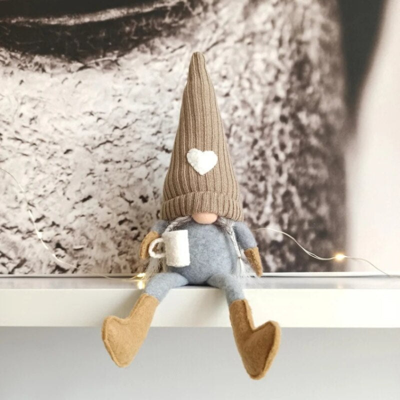 Coffee Gnome Cloth Dolls Christmas Decor NEW