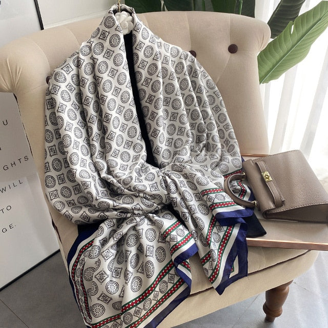 Luxury Polyester Soft Scarf Womens Shawl Silky NEW