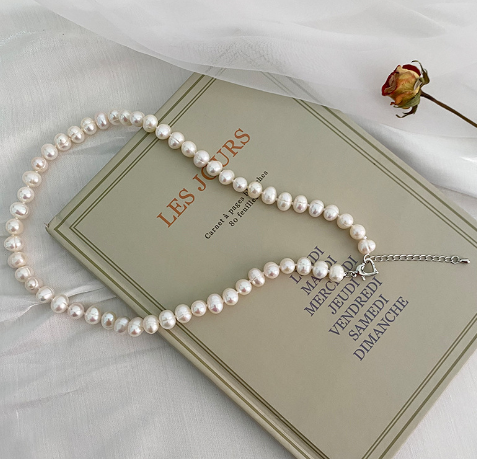 Valentines Day Big Edison Natural Freshwater Pearl Necklace