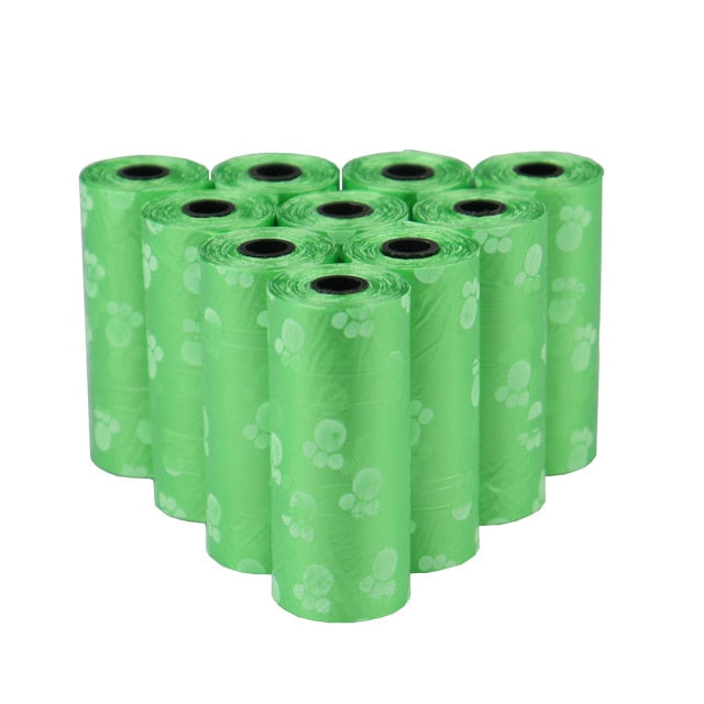 5 Rolls of Disposable Pet Dog Poop Bags (75 Bags total) + Dispenser NEW