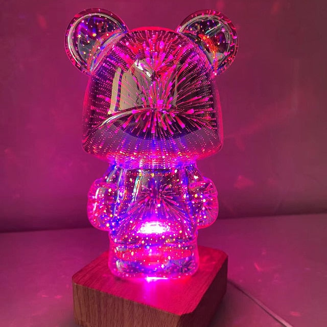 Valentines Day Fireworks Little Bear Night Light Multi Color