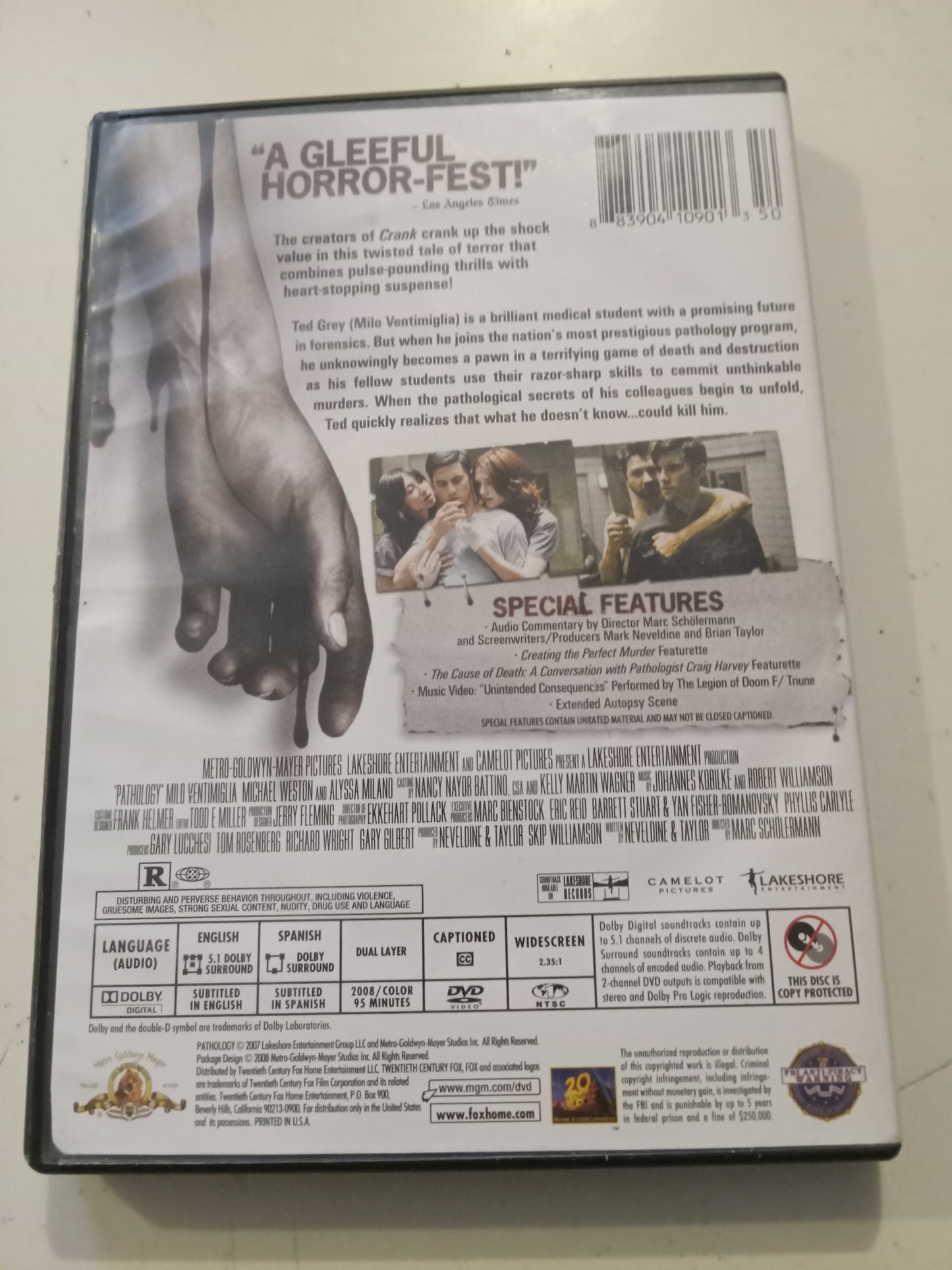 Pathology, DVD Movie Michael Weston Widescreen, Rated R, USED