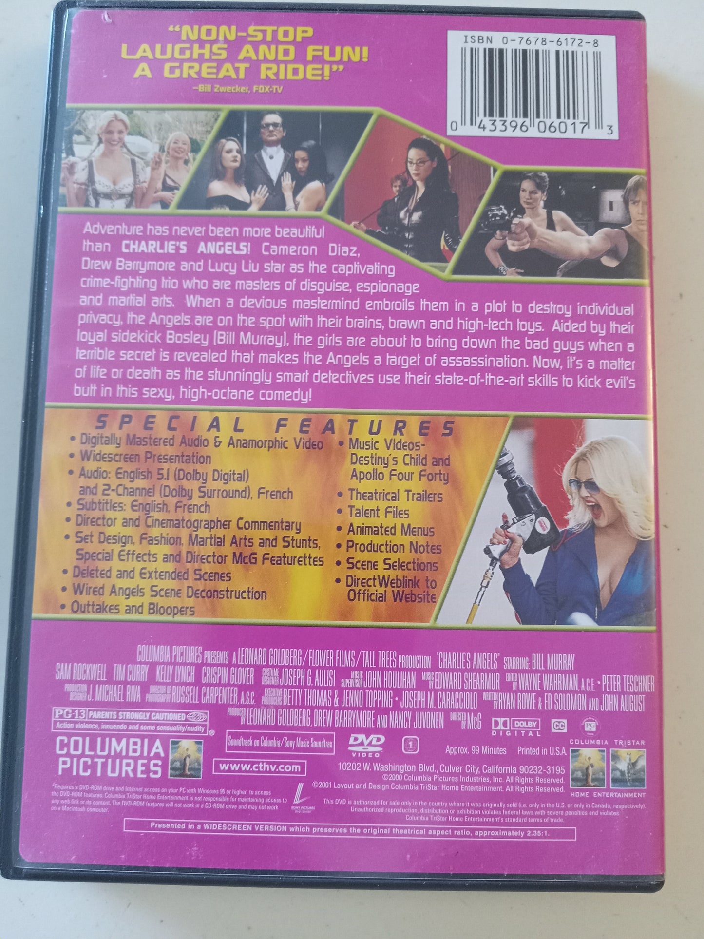 DVD: Charlie's Angels (2001, Widescreen, PG-13) Cameron Diaz Used