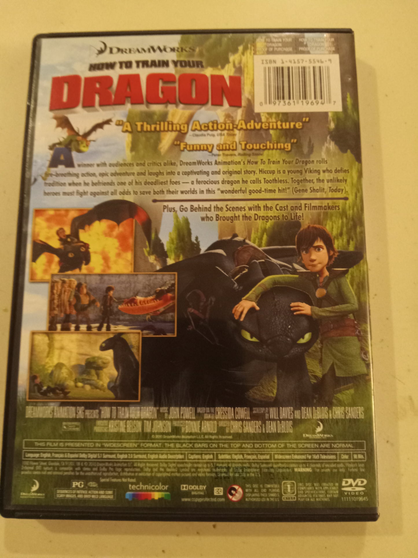 DVD: How To Train Your Dragon (2010, Widescreen, Rated PG) Dreamworks Animation USED