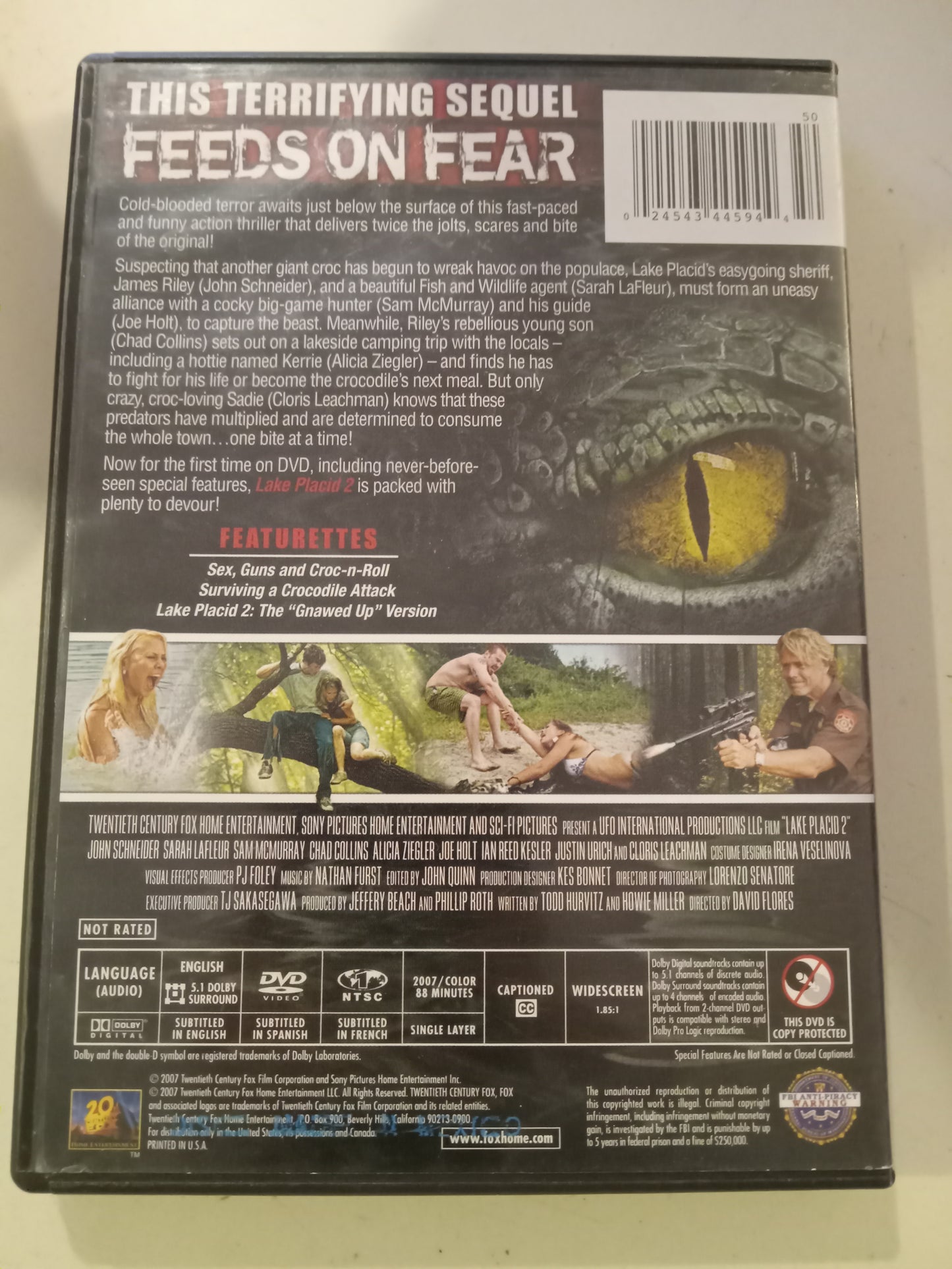 DVD: Lake Placid 2 (2007, Widescreen, Not Rated) John Schneider USED