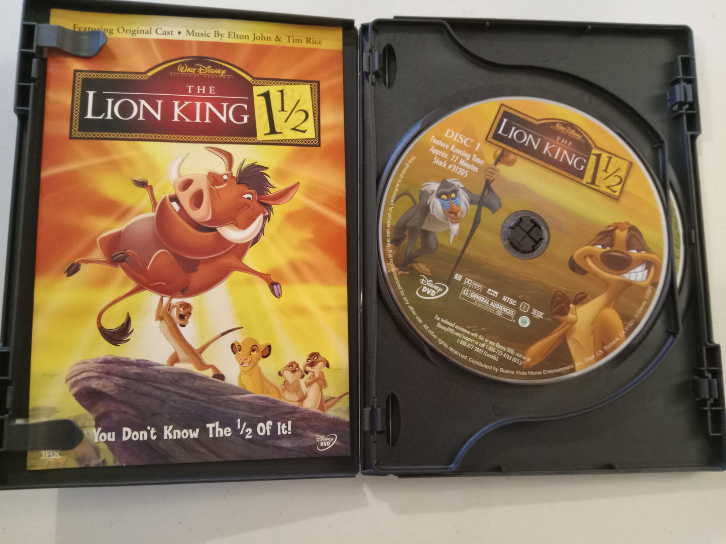 DVD: The Lion King 1 1/2 (2004, Widescreen, Rated G) Disney Animation Elton John USED