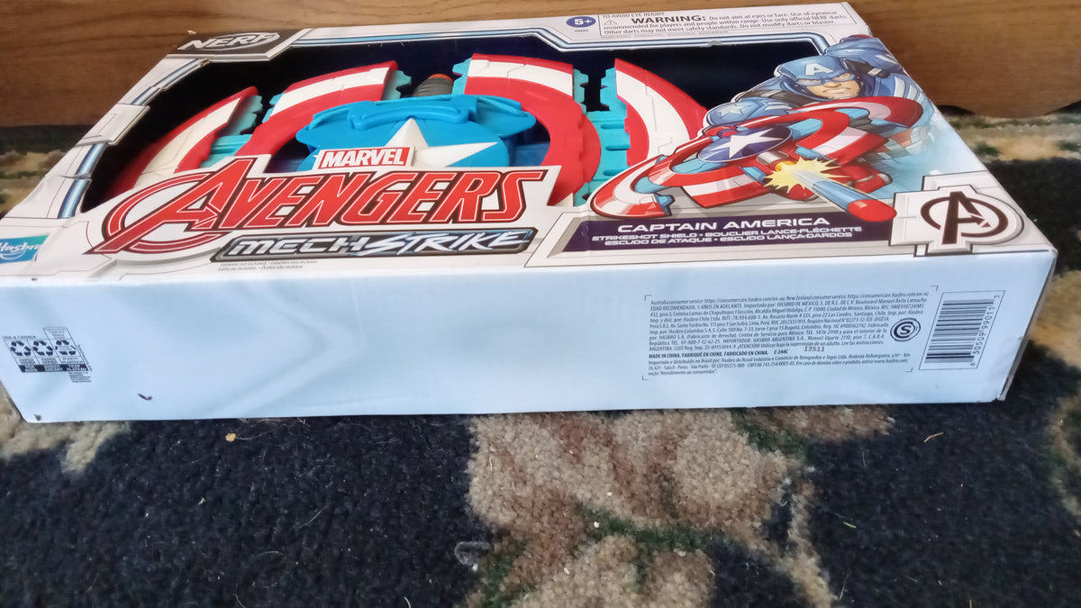 NERF Marvel Avengers Mech Strike Captain America Strikeshot Shield Roleplay Toy