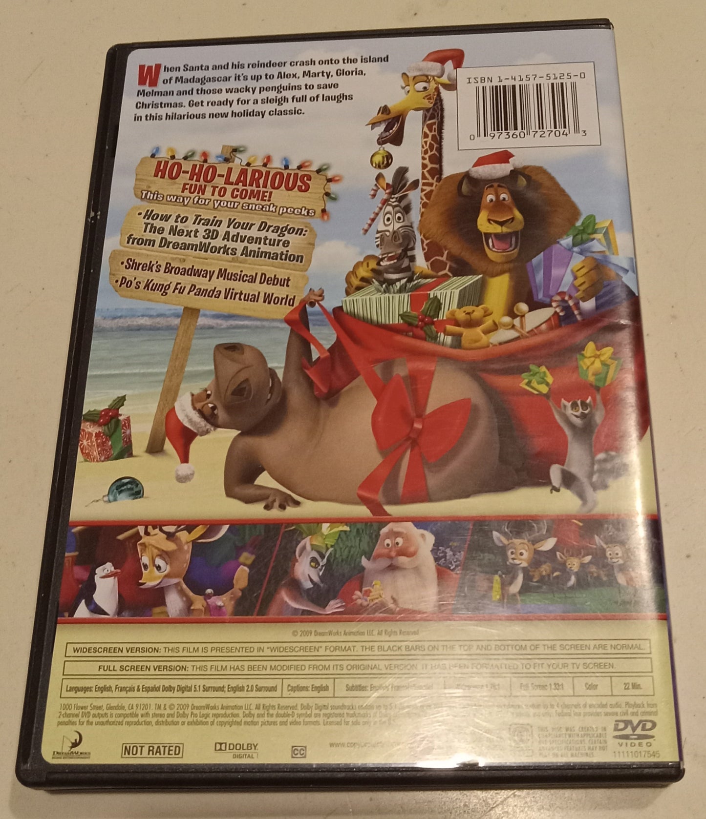 Merry Madagascar, DVD Movie, Widescreen, Not Rated, USED
