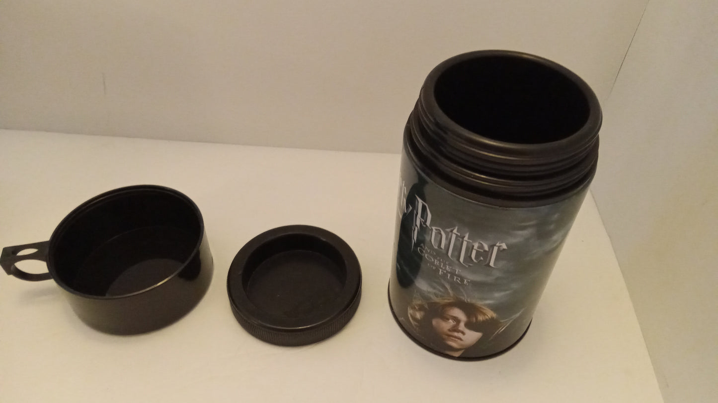 LUNCH BOX Vintage NECA Harry Potter and the Goblet of Fire Metal + Thermos Set USED