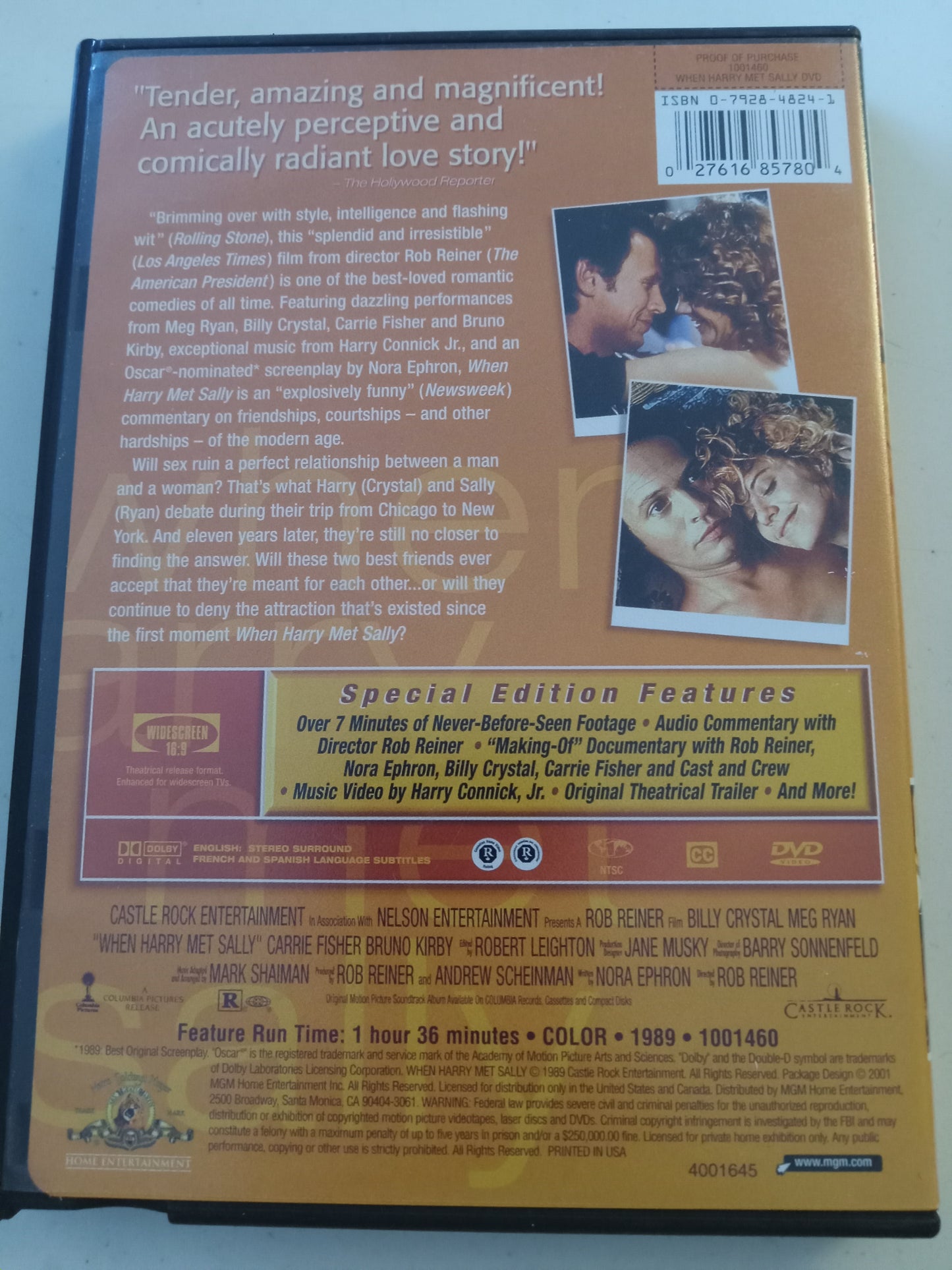 When Harry Met Sally, Standard/Collector's Ed. DVD Movie, Widescreen, Rated R, NEW/USED
