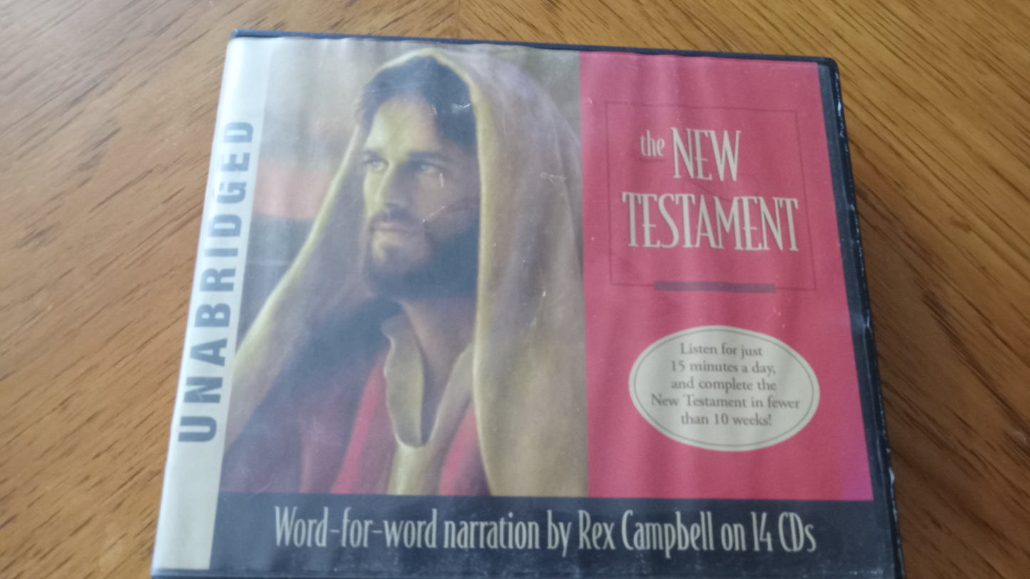 AUDIO BOOK New Testament Bible 14 CDs Box Set Narrated by Rex Campbell USED