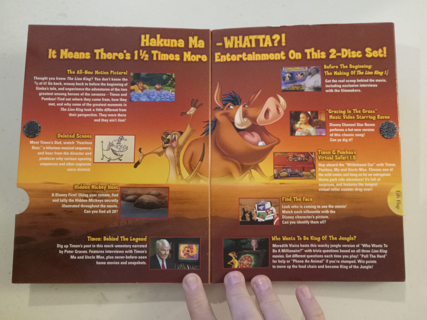 DVD: The Lion King 1 1/2 (2004, Widescreen, Rated G) Disney Animation Elton John USED