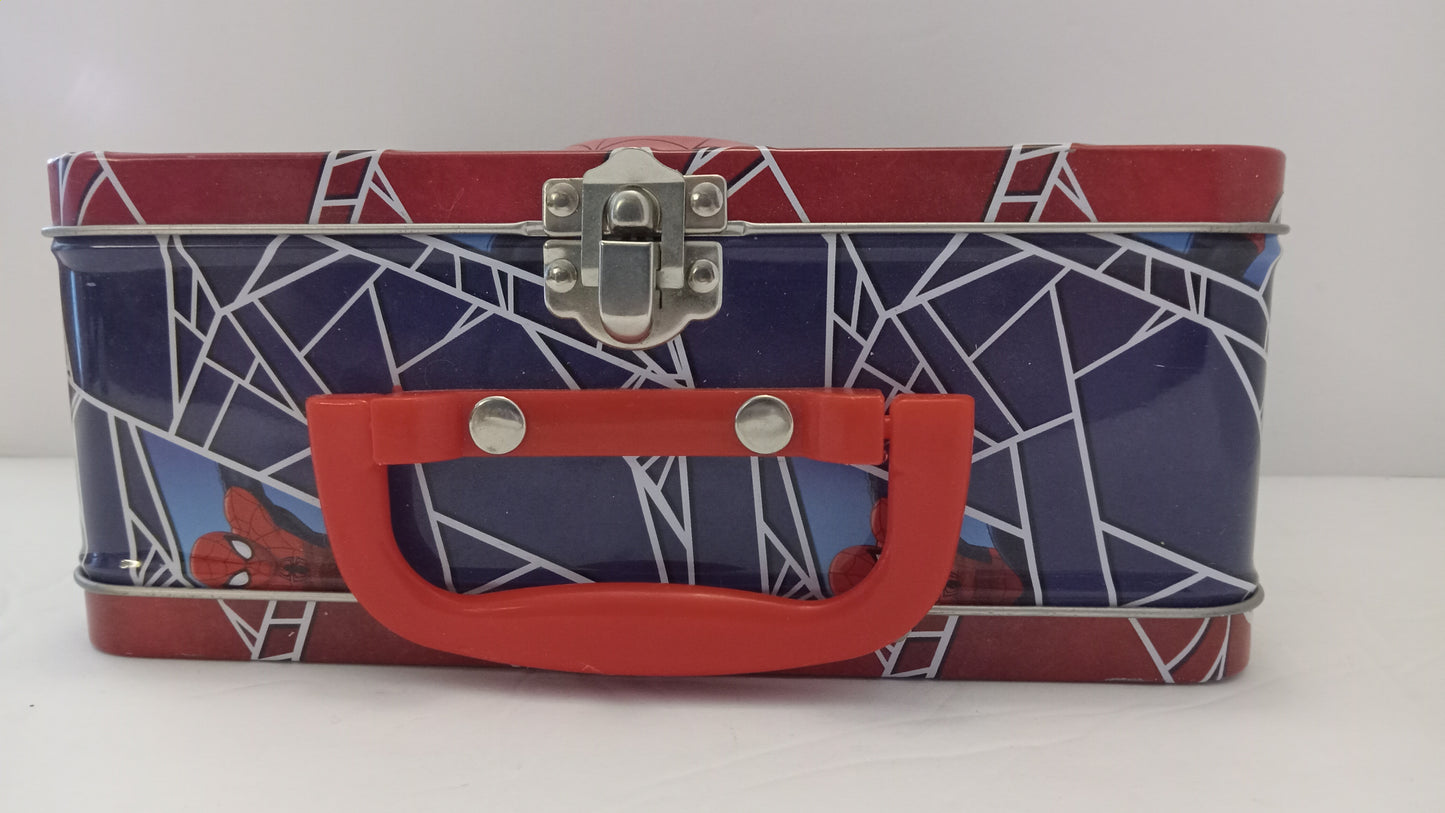 LUNCH BOX Marvel Ultimate Spider-Man "Go Spidey!" Metal Tin USED